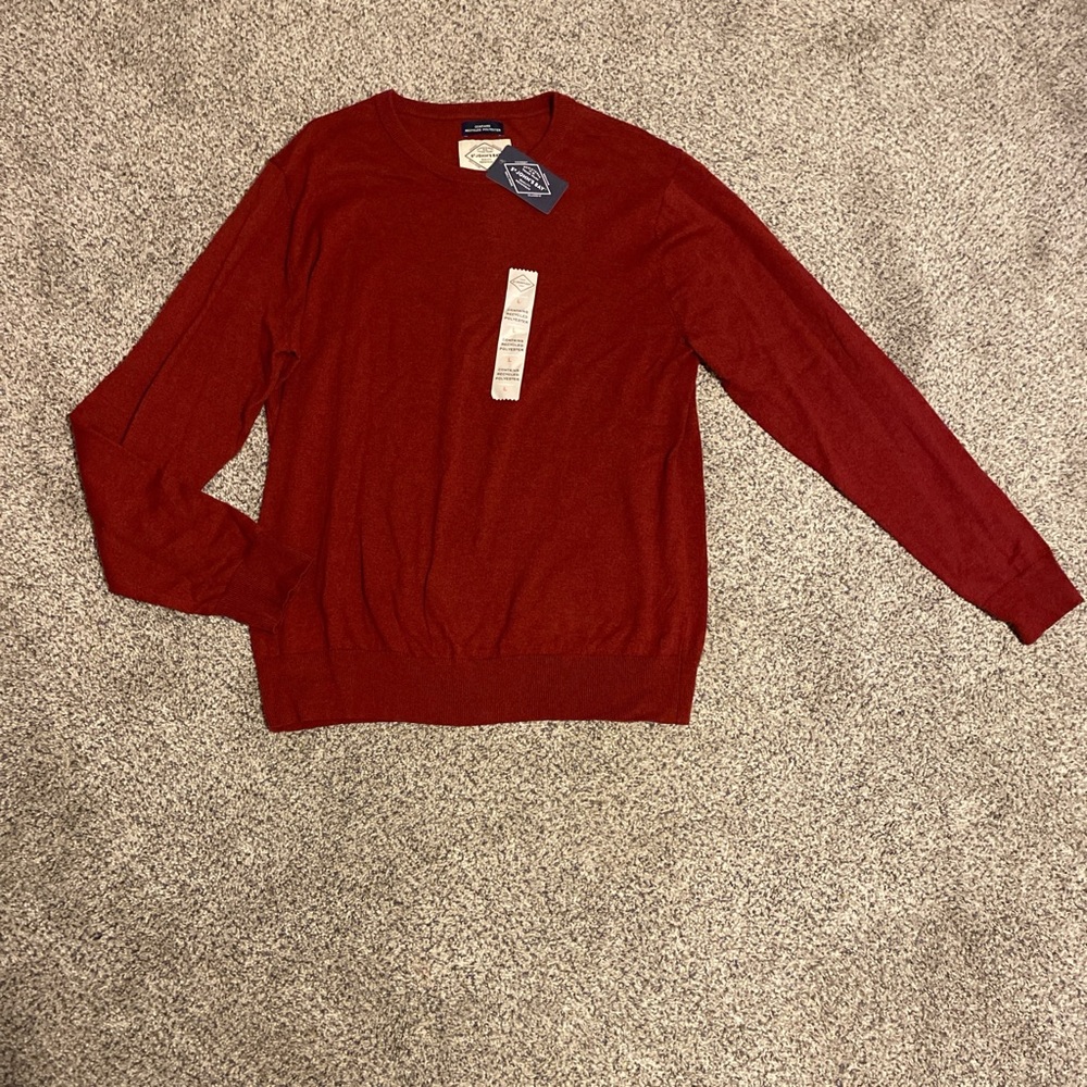NWT St. John's Bay Men's Rich Red Crewneck Sweater